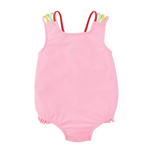 Mud Pie Girls' Pink Crochet Flower Swimsuit2