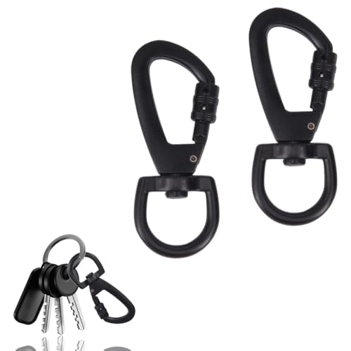 XYTAHDM 2er Karabinerhaken Set mit Drehwirbel und Schraubendreher, Karabiner Wirbel Karabiner D-Ring Karabinerhaken Silber, Karabiner für Hundeleine, Karabiner mit Drehwirbel für Taschenzubehör