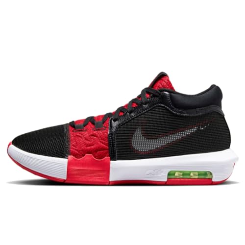 Nike Lebron Witness 8 Basketball Shoes (FV0400-001, Black/University RED/Lime Blast/White) Size 15