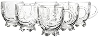 SYANKA Italian Premium Glass Coffee Mug Tea Cups Set of 6-150 ML, Transparent, Star Design Glass Cups Set for Tea, Coffee, Green Tea, Herbal Tea, Lemon Tea, Milk Cup, Hot/Cold Drinks Cups