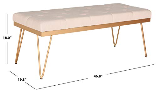 Safavieh Home Collection Marcella Bench, Beige/Gold #TOP1
