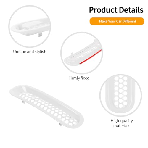 Image of Hoolcar Front Grill Mesh Inserts Clip-in Honeycomb Grille Guard Cover Fit for Jeep Wrangler JK JKU 2007-2017, Exterior Accessories, White