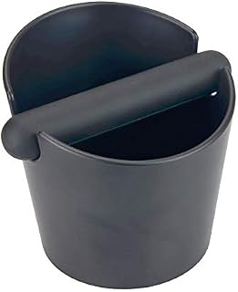 Coffee Knock Box, 4.8 Inch Bin for Coffee Grounds, Shock-Absorbent Durable Barista Style Espresso Knock Box with Removable Knock Bar and Non-Slip Base- Black