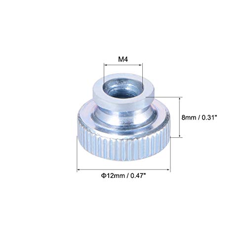 Uxcell Knurled Thumb Nuts, 30Pcs M4X0.7Mm Iron Round Knobs Fasteners For 3D Printer Parts, Silver Tone #TOP2
