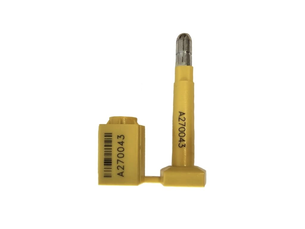 High Security Bolt Seal HK, 1000 pcs, Yellow, for Containers, ISO & C-TPAT Certified, Barcode & Sequential Numbering. eco BFSEALS for Premium Seal. Free & Quick USA Shipping!