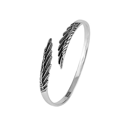 Bracelet ailes S925 pour femme en argent rétro au design de mode unique