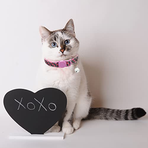 Valentine Holiday Cat Collar with Bell, 3 Pack Breakaway Kitty Kitten Heart Collar for Boys Girls Male Females - Image 5