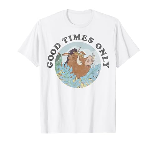 T-shirt Disney Lion King Timon Pumbaa vêtement original col rond en coton