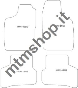 MTM Tappetini per Saab 9-3 dal 1998-2002 su Misura...