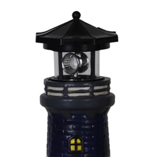 Ruiqas Solarbetriebene Leuchtturm Wasserdicht mit Rotierenden Leuchtfeuer Leuchtturm Solarleuchten für Hof Patio Dekoration