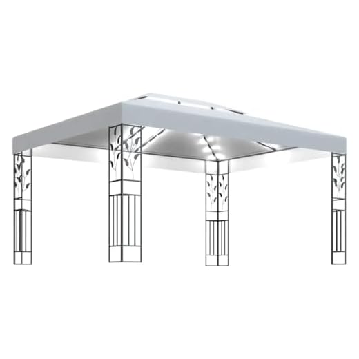 vidaXL Paviljong med dubbeltak och ljusslinga tält LED 3x4 m Flera Färgval