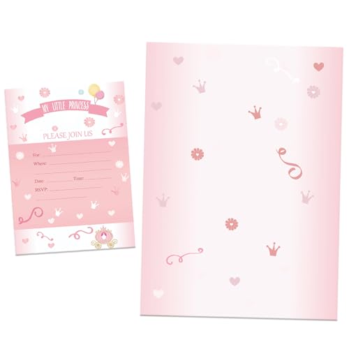 MORAINJAY 20 convites de festa de aniversário de princesa para meninos, convites de festa para meninos e meninas, convites de comemoração de aniversário para crianças, suprimentos de decoração