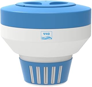 440 Pool Chlorine Floater Dispenser, Fits Up to 5 Pieces of 3-Inch Chlorine Tabs, Adjustable Flow, Control, Heavy-Duty Plastic - Suitable for Small & Large Pools - 9.6 Ounces