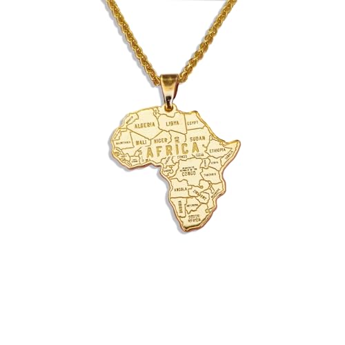 14K Gold Plated Map Necklace – Handcrafted Unisex Jewelry – 18