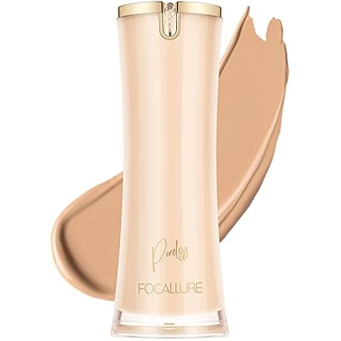FOCALLURE PerfectBase Lasting Poreless Liquid Foundation, Medium to Full Coversage with Matte Finish, Covers Blemishes & Under-Eye Circles for All Skin Types, WP20 Buff Cover