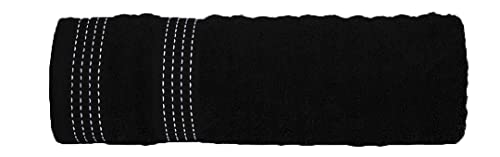 CASA COPENHAGEN Elegance Collection Towel 550gsm Egyptian Cotton Towel for Hotel, Spa, Kitchen and Bathroom 6 Piece Set of 2 Bath, 2 Hands, 2 Washcloths - Grey + Black - Image 3