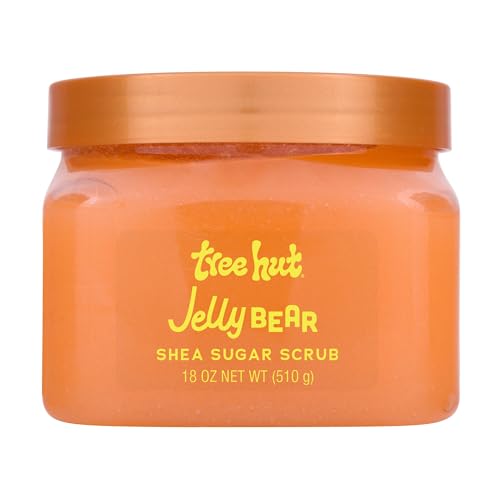 Image of Tree Hut Jelly Bear Shea Sugar Scrub, Exfoliating, Hydrating & Moisturizing Body Scrub with Shea Butter & Nourishing Essential Oils, Smooth & Soften Skin, 18 oz