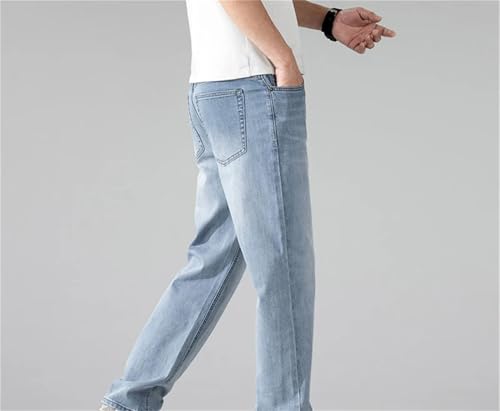 Men's Long Jeans Straight Leg Business Casual Full Length Stretch Denim Trousers4