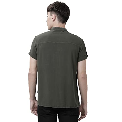 Image of Identiti Short Sleeves Solid Slim Fit 100% Viscose Casual Shirt /Kurta for Men