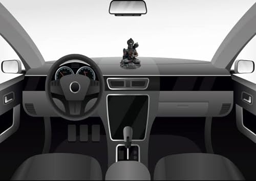 Image of Yadava Lord Hanuman Ji Idol for Home Temple & Car Dashboard | Bajrangbali Murti Reading Ramayana | Spiritual God Statue for Protection, Strength & Devotion (Black)