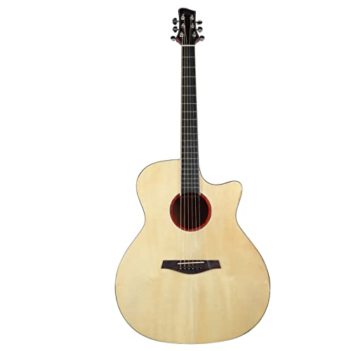 Guitare folk de 41 pouces, guitare acoustique à faible pression en épicéa et surface de miroir en acajou, cadeau de tonalité douce pour les mélomanes pour jouer(Couleur du bois naturel) - Les Beatles, Paul McCartney, John Lennon, RIngo Starr, George Harrison Guitare folk de 41 pouces, guitare acoustique à faible pression en épicéa et surface de miroir en acajou, cadeau de tonalité douce pour les mélomanes pour jouer(Couleur du bois naturel)