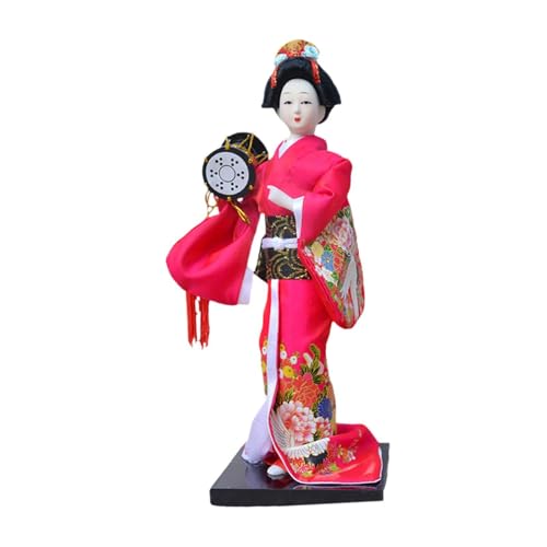 FLCPJGV Estatua de Geisha en Kimono Japonés, Figura Decorativa para Niña, Adorno de Oficina, Colección de Estatuas, Style D, Individual
