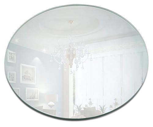 10 Inch Round Mirror Plate, Set of 12-1.5mm Thick Glass Plate Mirror Tiles w/Smooth Edges - Perfect Candle Wedding Centerpiece Table Decorations, Home Accent Wall Decor, & More - PARNOO