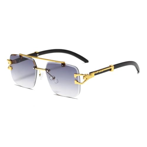 Lunettes de soleil de luxe sans monture style rétro chic pour femme