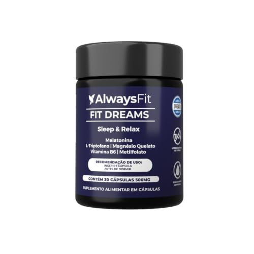 FitDreams® - Melatonina, Magnésio, L-Triptofano, B6 e B9 (MetilFolato) - 30 Cápsulas