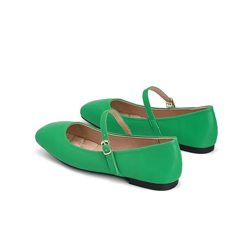 Women's Stylish and Comfortable Square Toe Mary Jane Flats with Buckle Straps, Summer Slip-On Shoes Ideal for Office and Business Casual Settings3