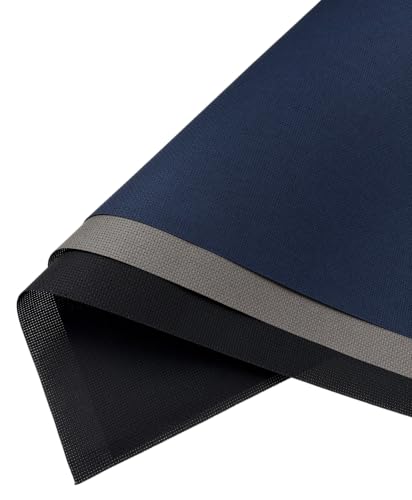 Image of KCS 3 pc of 15 inch x 18 inch(38cmx45cm) Counted Cross Stitch Cotton Aida Cloth Needlework Rolled Fabric Box,16CT,Navy Blue+Dark Grey+Black