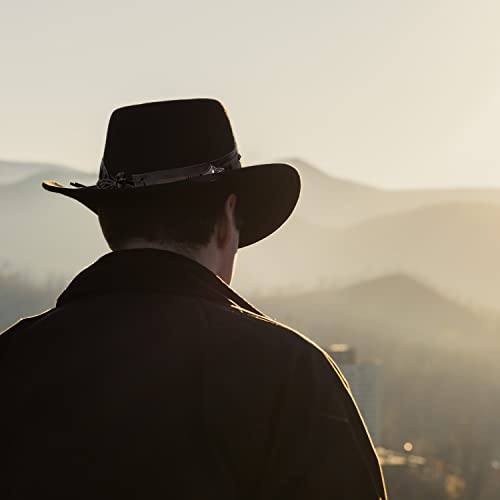 Gossifan Womens Classic Western Cowgirl Cowboy Wide Brim Hats With Wide Belt - Black #TOP5