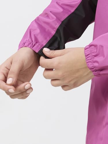 Image of ZEEL Rain Coat for Women Waterproof with Adjustable Hood, Rainwear Suit with Backpack Friendly Pleate, Front Zip with Snap Button Flap, Pants for Ladies (ELS508, Pink, L)
