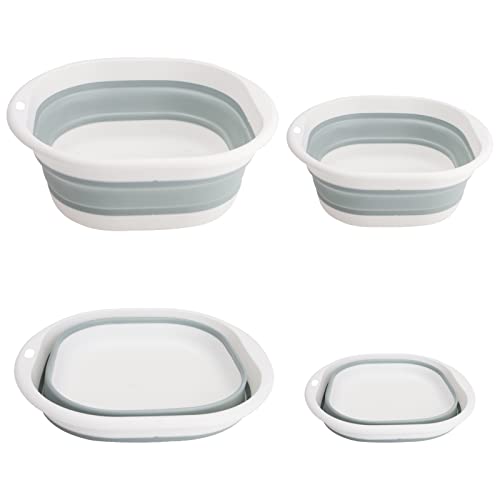 Paquet de 2 Pliable Vaisselle Bol Bassine Pliable Bassine Lavabo Pliable Rond en Silicone Multifonction pour Camping, Caravane, Activités de Plein Air, Cuisine, Voyage, Camping, Randonnée (bleu)