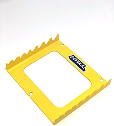 Wrench rack organizer by Hall Designs | 8 slot, for high performance box wrenches, steel, Made in USA (Yellow)