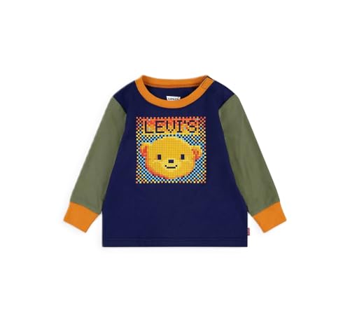 Levi's Kids Lvb pixel colorblock ls Camiseta Bebé Niños Ocean Cave 3 años