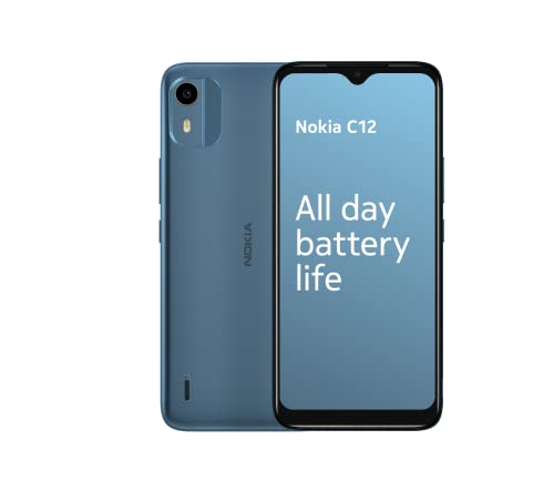 Image of Nokia C12 | Android 12 | Unlocked | Dual SIM | 2 Day Battery | 2GB RAM | 64GB Storage | 6.3 inch Inch Screen | 8MP Camera | Cyan | Not Compatible with Verizon or AT&T