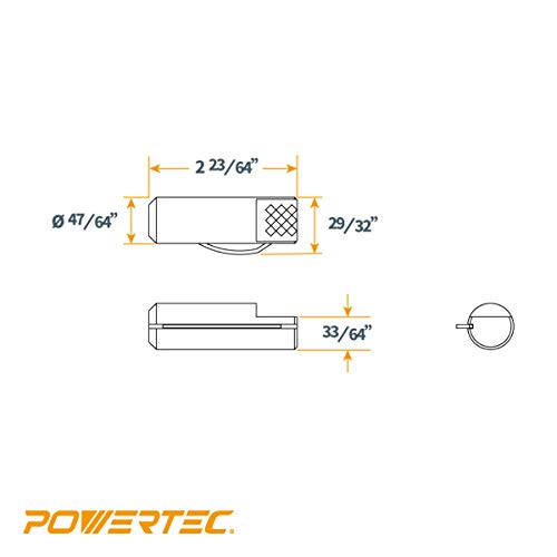 Image of POWERTEC 71159-P3 Bench Dog Clamps 3 /4 Inch x 2-3 /8 Inch for 3 /4 Dog Hole, Spring Loaded Hold Down Clamps for Woodworking Workbenches, 6 Pack