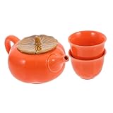 Happyyami 1 Juego Juego De Té De Cerámica De Caqui Tetera Taza De Té Tazas De Té De Porcelana Regalos Japoneses Regalos Antiguos Regalos De Viaje Tazas De Te Haz Te Olla De Cerámica China Fu