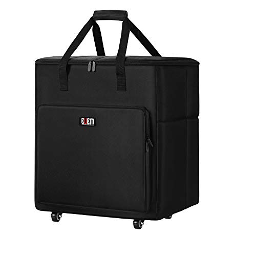 デスクトップPCコンピュータアクセサリー用収納袋、携帯用キャリングケース、コンピュータメインプロセッサケースモニタキーボードマウス用マルチポーチ、ハンドストラップ付き滑り止めブリーフケース/24寸携帯23.5インチディスプレイケース/線材収納バッグ/防湿本体手提げ袋/外設包27寸の超大型運搬バッグ (24インチ+有輪)