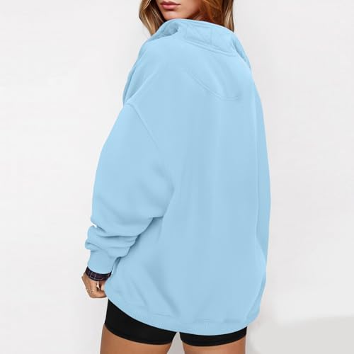 Akklian Sweatshirt for Women Trendy Oversized Casual Long Sleeve Button Henley Neck Pullover Tops Teen Girls Preppy Clothes4