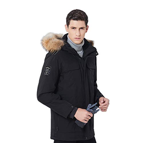HIOD Men'S Functional Jacket Outdoor Waterproof Windproof Softshell with Intelligent Heating,Black,XXXXL
