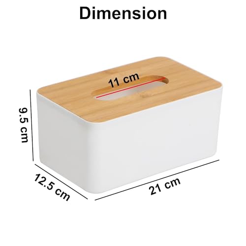 Image of Multipurpose Cable Management Box with Wooden Lid | Wire Organizer & Storage Box for Power Strips, Chargers & Cables | Desk & Home Organizer