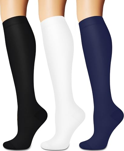 Image of Sooverki Compression Socks for Women and Men Circulation (3 /4 Pairs) is Best Support for Running Athletic Cycling Hiking