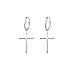 Small Cross Dangle Earring for Men and Women Silver Plating 1pc