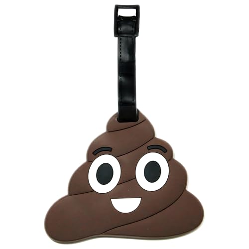 ANINIUCN Cartoon Poop Silicone Luggage Tag – Funny ID Label for Suitcases, Backpacks & Travel Bags – Fun Travel Accessory for Teens & Adults