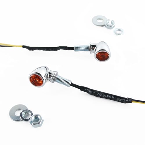 Amazon | 小型 LED バレットウインカー クローム メッキ アンバー