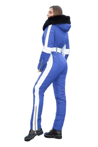 Yousify Womens Winter Onesie Ski Jumpsuits Outdoor Sports Waterproof Snowsuit Removable Faux Fur Collar Coat Jumpsuit - Thumbnail 2