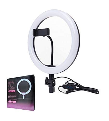 Makeup Ring Lights 10" Portable LED Selfie Lights (26cm) for Camera, Phone, TIK Tok, YouTube Video Shooting. Foldable and Lightweight. 7 feet Long. 3 Color Modes LED Light