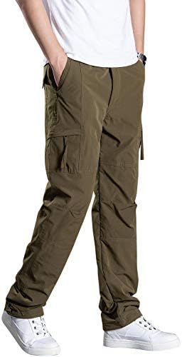（20:30時点） MUBA 裏フリースパンツ メンズ 防寒パンツ 裏起毛 暖かカーゴパンツ 作業ズボン ハイキング 登山 スキーパンツ 防風 冬パンツ（オリーブ、L）
